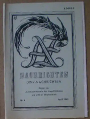 Keidel, L (Ed.): A-Z Nachrichten, DWV-Nachrichten, Organ der Austauschzentrale der Vogelliebhaber und Züchter Deutschlands, Nr. 4, März 1965. 