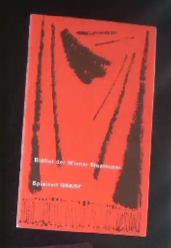 Schneider, Ernst August (Ed.): Blätter der Wiener Staatsoper, Oktober 1956 1, Heft. 