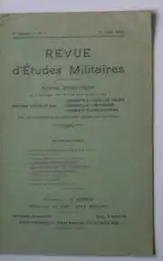 Sauliol, Rene (Ed.): Revue d'Etudes Militaires, Revue Didactique, 8 e Annee, No. 3, 1 Juin 1920. 