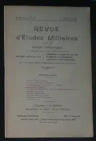 Sauliol, Rene (Ed.): Revue d'Etudes Militaires, Revue Didactique, 8 e Annee, No.17, 1 Janvier 1921. 