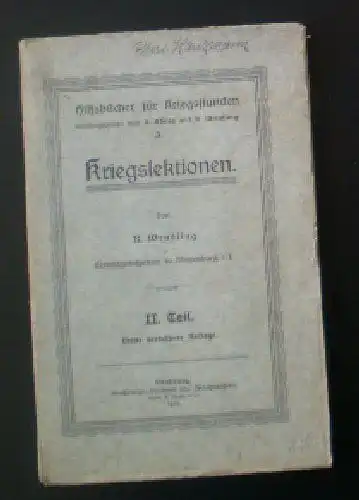 Wendling, K: Kriegslektionen, 2. Teil. 