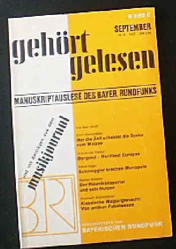 Gehört, gelesen, Die besten Sendungen des Bayerischen Rundfunks, September 1977. 