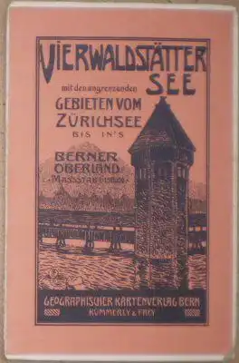 Kummerly & Frey: Vierwaldstätter See mit den angrenzenden Gebieten vom Zürichsee bis in's Berner Oberland, Massstab 1:150,000. 