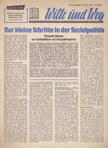 Inhauser, Lenz (Ed.): Wille und Weg, Nr. 5 (Mai) 1967, Monatsschriftt. 