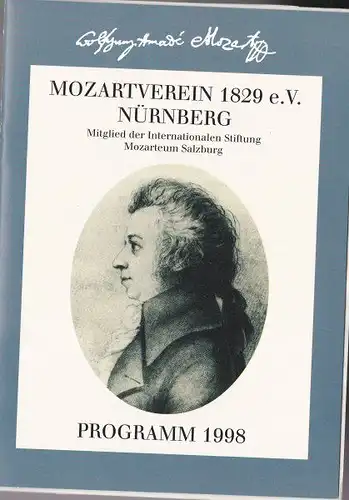 Mozartverein 1829 eV, Nürnberg: Mozartverien 1829 eV Nürnberg, Programm 1998. 