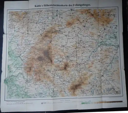 H Kahle Verlag: Kahle's Höhenschichtenkarte des Fichtelgebiges, Maßstab 1 : 100 000. 