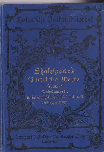 Shakespeare, William: Shakespeare's sämtliche dramatische Werke Band 6. 