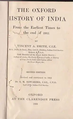 Smith, Vincent A: The Oxford History of India, From the earliest times to the end of 1911. 