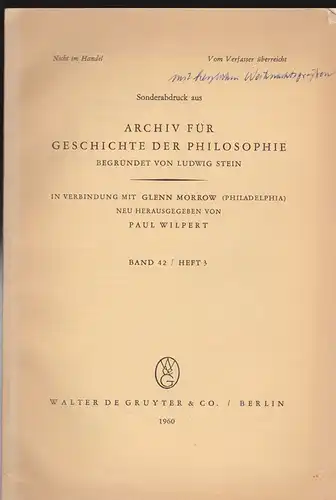 Zeltner, Hermann: Existenzielle Philosophiehistorie? Kritische Bemerkungen zu Karl Jaspers' Theorie der Philosophiegeschichtsschreibung. 