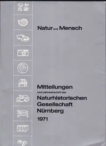 Lindner, Manfred (Ed.): Natur und Mensch 1971, Mitteilungen und Jahresbericht der Naturhistorischen Gesellschaft Nürnberg. 