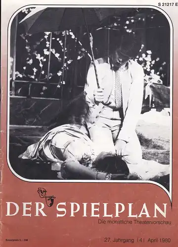 Fischer, Vera & Ziermann, Horst (Eds.): Der Spielplan, April 1980, Die monatliche Theatervorschau. 