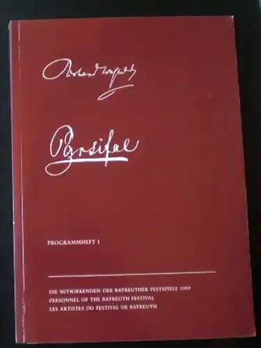 Vogt, Matthias Theodor (Ed.) Bayreuther Festspiele Programmheft 1989/1