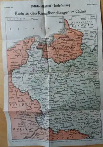 Mitteldeutschland - Saale-Zeitung (Hrsg.): Karte zu den Kampfhandlungen im Osten. 