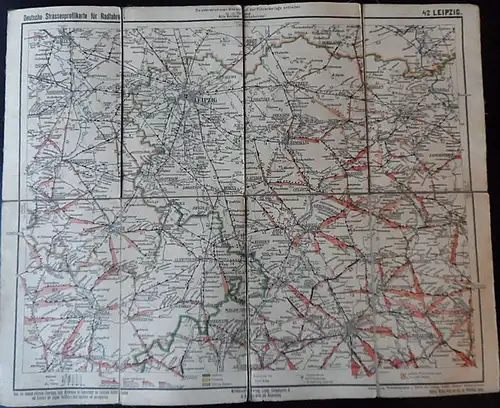Deutsche Straßenprofilkarte für Radfahrer. Nr. 42 Leipzig. 