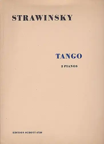 Strawinsky, Igor: Tango, 2 Pianos. 