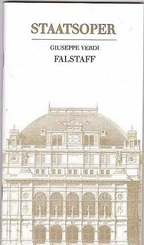 Wiener Staatsoper: Giuseppe Verdi, Falstaff.  Programmheft.