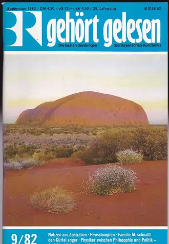 Bayerischer Rundfunk (Hrsg.): Gehört, gelesen, Die besten Sendungen des Bayerischen Rundfunks, September 1982 (29.Jahrgang). 