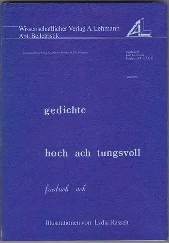 Ach, Friedrich: gedichte hoch ach tungsvoll. 