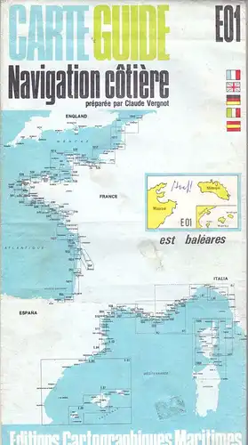 Vergnot, Claude: Carte Guide Navigation côtière E01. Est Baléares. 