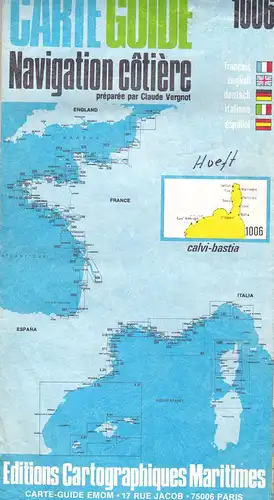 Vergnot, Claude: Carte Guide Navigation côtière 1006. Îles Baléares. Calvi-Bastia. 
