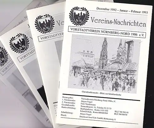 Vorstadtverein Nürnberg-Nord 1906 e.V: Vereins-Nachrichten Dezember 1992-November 1993 (4 Hefte). 