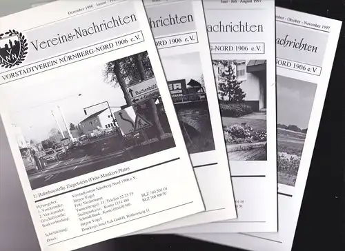 Vorstadtverein Nürnberg-Nord 1906 e.V: Vereins-Nachrichten Dezember 1996-November 1997 (4 Hefte). 