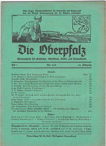 Laßleben, Michael (Hrsg.) Die Oberpfalz, 22. Jahrgang, Heft 5 Mai 1928