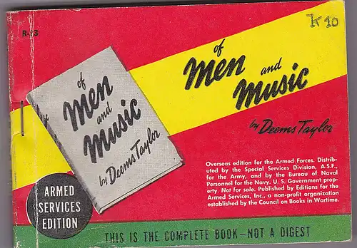 Taylor, Deems: Of Men and Music. Armed Services Edition. 