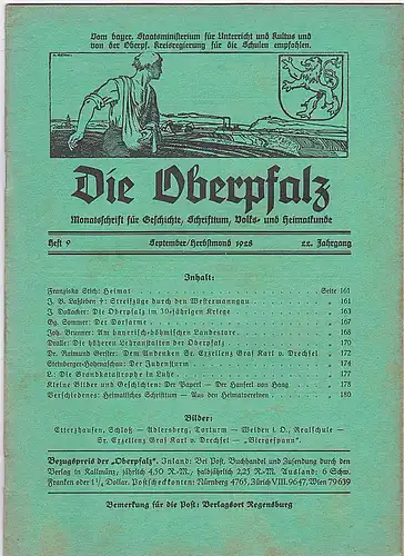 Laßleben, Michael (Hrsg.): Die Oberpfalz, 22. Jahrgang, Heft 9  September/Herbstmond 1928. 