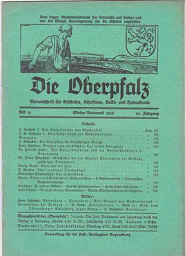 Die Oberpfalz, 22. Jahrgang, Heft 10 Oktober/Weinmond 1928