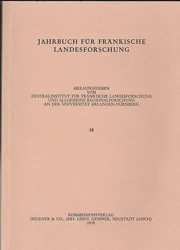 Jahrbuch für fränkische Landesforschung, Nr. 38