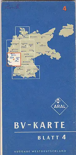 Aral-Karte Blatt 4, Ausgabe Westdeutschland