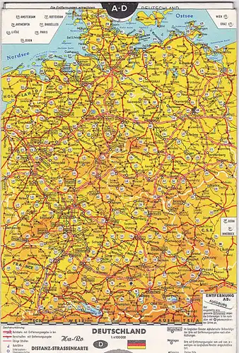 Ha-Ro (Hrsg) Distanz-Straßenkarte Deutschland