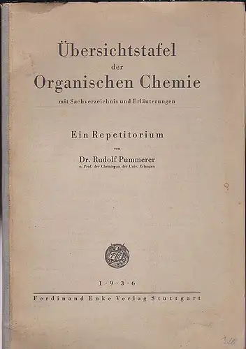 Pummerer, Rudolf: Übersichtstafel der Organischen Chemie mit Sachverzeichnis und Erläuterungen. Ein Repetitorium. 
