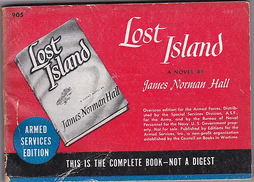 Hall, James Norman: Lost Island. Armed Services Edition. 