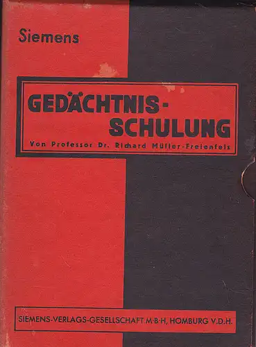 Müller-Freienfels, Richard: Siemens-Lehrgang Gedächtnisschulung (10 Lektionen). 