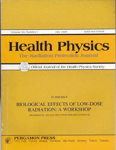 Health Physics Society: Health Physics: The Radiation Proctection Journal. Vol. 59, No. 1 July 1990. 