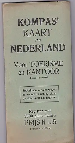 Kompas: Kompas' Kaart van Nederland Voor Toerisme en Kantoor. Schaal 1: 400.000. 