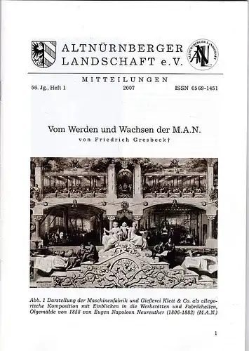 Altnürnberger Landschaft eV: Altnürnberger Landschaft e. V. Mitteilungen 2007, 56. Jahrgang Heft 1. 