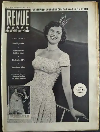 Zeitschrift  REVUE, die Weltillustrierte, Nr. 3,  19. Januar 1952. 