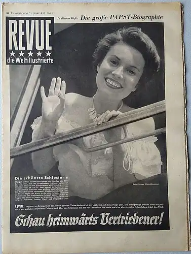 Zeitschrift  REVUE, die Weltillustrierte, Nr. 25,  2. Juni 1952. 