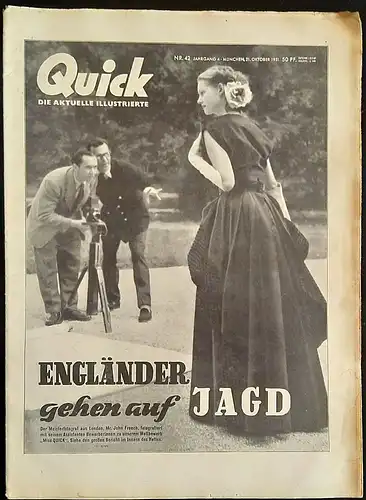 Lerchenperg, Harald (Chefredakteur): Zeitschrift QUICK, 21.Oktober 1951 (4. Jahrgang, Nr.42). 