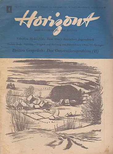 Zeitschrift Horizont Halbmonatsschrift für junge Menschen 16. Februar 1947 (2. Jahrgang, Nr.4). 