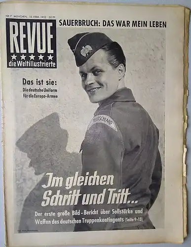 Zeitschrift  REVUE, die Weltillustrierte, Nr. 7,  16. Februar 1952. 
