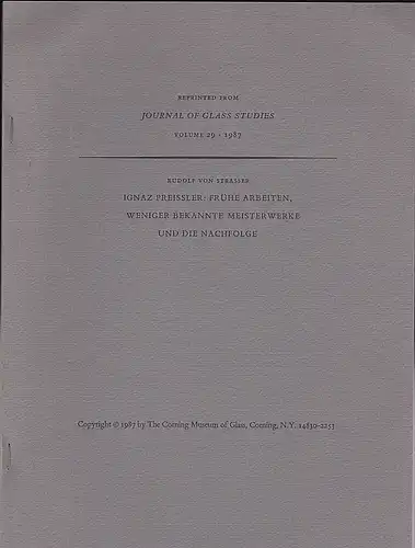 Strasser, Rudolf: Ignaz Preissler: Frühe Arbeiten, weniger bekannte Meisterwerke und die Nachfolge. 