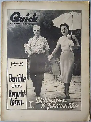 Kenneweg, Dietrich (Hrsg): Zeitschrift QUICK, 4.Mai 1952 (5. Jahrgang, Nr.18). 