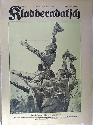 Warncke, Paul (Red): Kladderadatsch, 27. Januar  1915.  (68. Jahrang, Nr.4). 