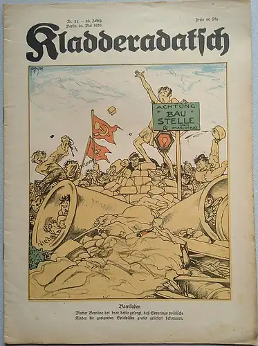 Warncke, Paul (Hauptschriftleiter): Kladderadatsch, 26.Mai 1929.  (82. Jahrang, Nr.21). 