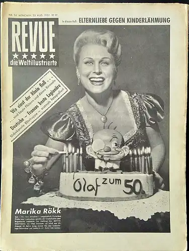 Zeitschrift  REVUE, die Weltillustrierte, Nr. 34,  23. August 1952. 