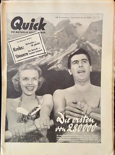Kenneweg, Dietrich (Hrsg): Zeitschrift QUICK, 25. Mai 1952 (5. Jahrgang, Nr.21). 